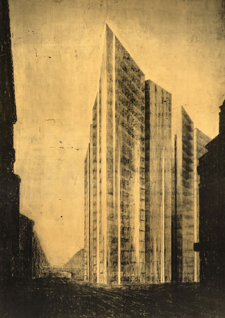 Two_Glass_Skyscrapers_Friedrichstrasse_Mies van der Rohe